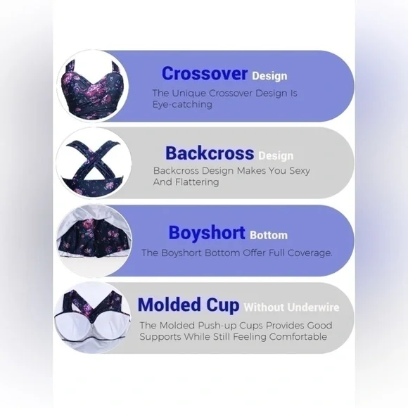 NWT - COCOPEAR Women's Elegant Crossover One Piece Skirted Swimsuit - Picture 4 of 9